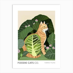 Foodie Cats Co Cat And Cabbage 4 Art Print