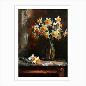 Baroque Floral Still Life Daffodil 3 Art Print