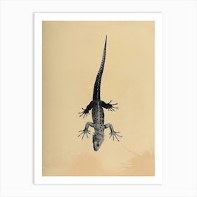 Agamas Tegus Uromastyx Block Print Lizard 1 Art Print
