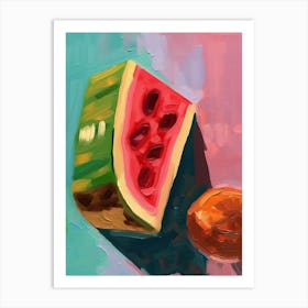 Watermelon Slice Oil Painting 4 Art Print