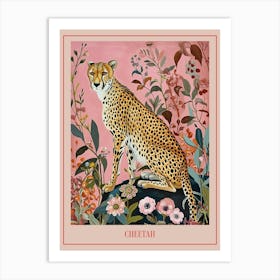 Floral Animal Painting Cheetah 3 Poster Art Print