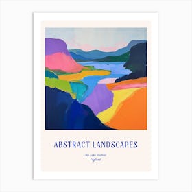 Colourful Abstract The Lake District England 1 Poster Blue Art Print