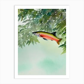 Salmon Storybook Watercolour Art Print