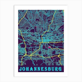 Johannesburg Map Poster 1 Art Print