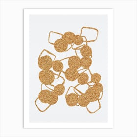 Copper Glitter Shapes Chain 1 Art Print