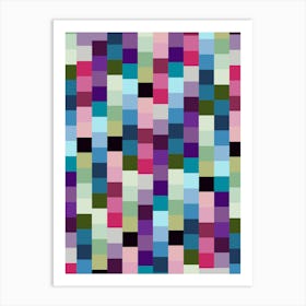 Retro Colorful Checkerboard | 02 Art Print