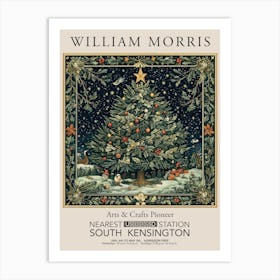 William Morris Prints Christmas Tree Fabric Gift Winter Vintage Art Print