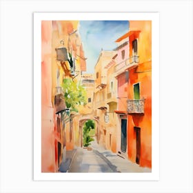 Palermo, Italy Watercolour Streets 2 Art Print