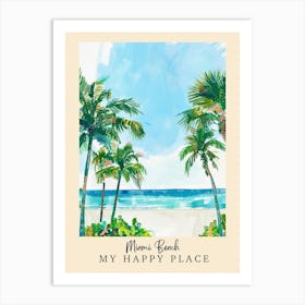 My Happy Place Miami Beach 2 Travel Poster Art Print