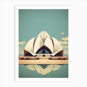 Lotus Temple In Delhi Art Print