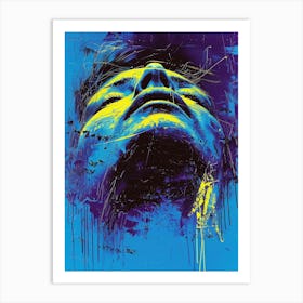 Blue Face 5 Art Print