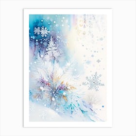 Nature, Snowflakes, Storybook Watercolours 1 Art Print