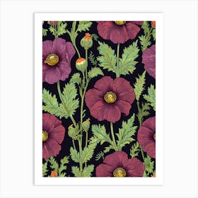 Poppy Seamless Pattern Art Print