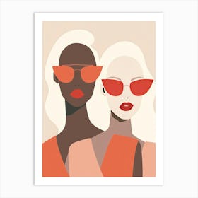 Two Women In Sunglasses 1 Art Print