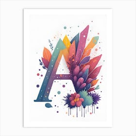 Colorful Letter A Illustration 25 Art Print