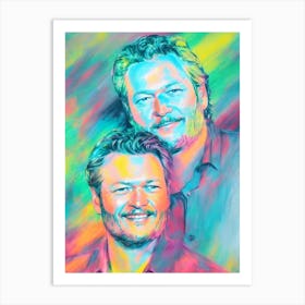 Blake Shelton Colourful Illustration Art Print