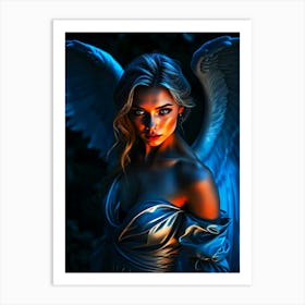 Angel Beauty In White And Red Light - Diverse Art Illustration 67 Art Print