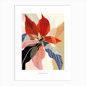 Colourful Flower Illustration Poster Poinsettia 4 Art Print