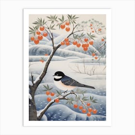 Winter Bird Painting Swallow 1 Art Print