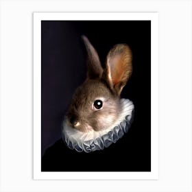Dutch Master Jake Rabbit With White Collar Pet Portraits Art Print