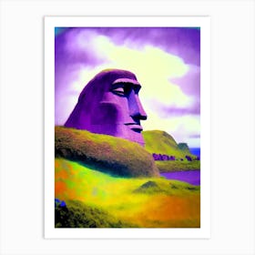 Easter Island Chile Soft Colours Tropical Destination Art Print