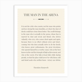 The Man In The Arena: Vintage Edition 1 Art Print