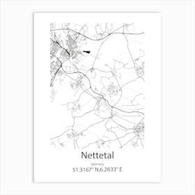 Nettetal,Germany Minimalist Map Art Print