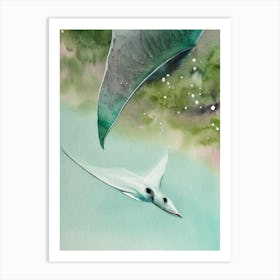 Manta Ray Storybook Watercolour Art Print