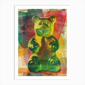 Green Gummy Bears Retro Collage 1 Art Print