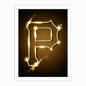 Pittsburgh Pirates - Golden Letter Art Print