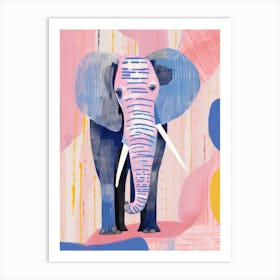 Playful Illustration Of Elephant For Kids Room 2 Art Print