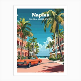 Naples Florida Summer Travel Illustration Poster