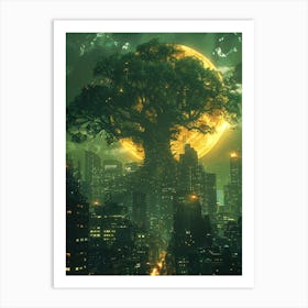 Whimsical Tree In The City 6 Art Print