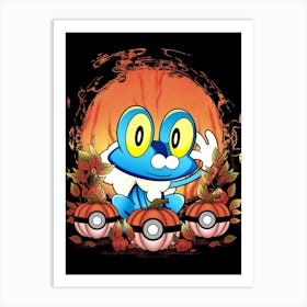 Froakie Spooky Night - Pokemon Halloween Art Print