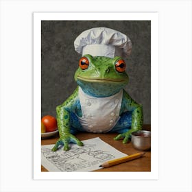 Chef Frog Art Print