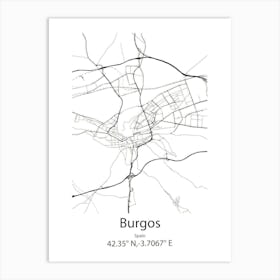 Burgos,Spain Minimalist Map Poster