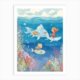 Dolphins In The Sea 1 Art Print