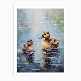Ducklings Impressionism Style 5 Art Print