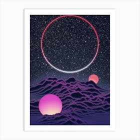 Neon Moonscape Art Print