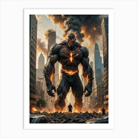 The Monster Destroys the Urban Jungle Art Print