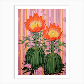 Mexican Style Cactus Illustration Melocactus Cactus 2 Art Print