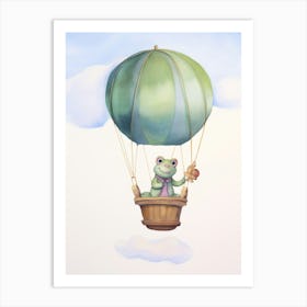 Baby Frog In A Hot Air Balloon Art Print