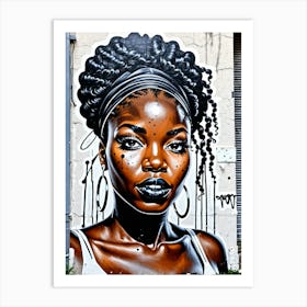 Graffiti Mural Of Beautiful Black Woman 395 Art Print