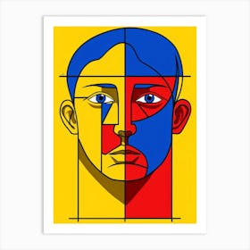 Abstract Portrait Of A Man 4 Art Print