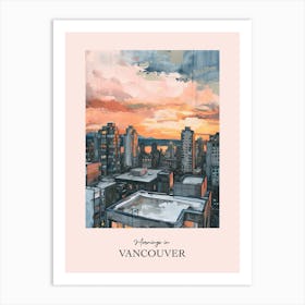 Mornings In Vancouver Rooftops Morning Skyline 3 Art Print