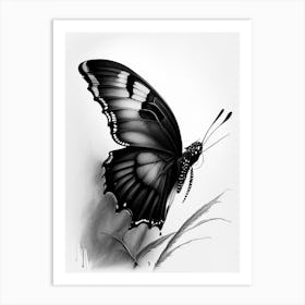 Black Swallowtail Butterfly Graffiti Illustration 1 Art Print
