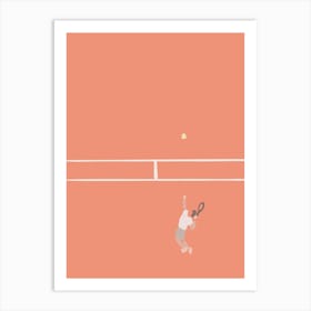 Boho Retro Sports 2 Tennis Court 1 Art Print