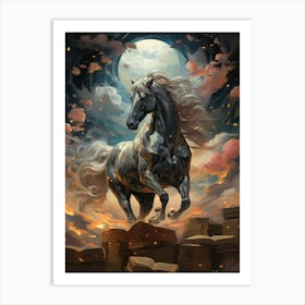 Horse In The Moonlight Art Print