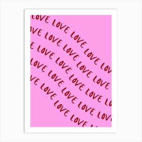 Pink & Red Love Wave Art Print