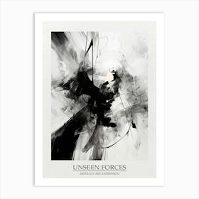 Unseen Forces Abstract Black And White 4 Poster Art Print